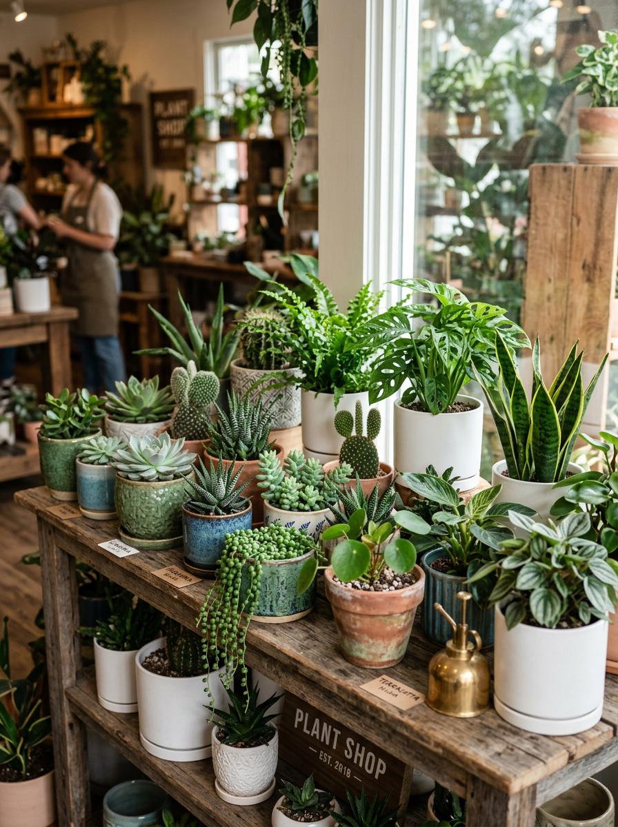 Collection de plantes vertes en pot