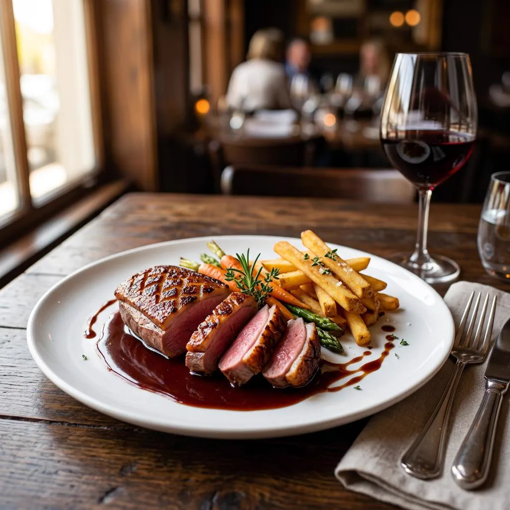 Magret de canard et frites