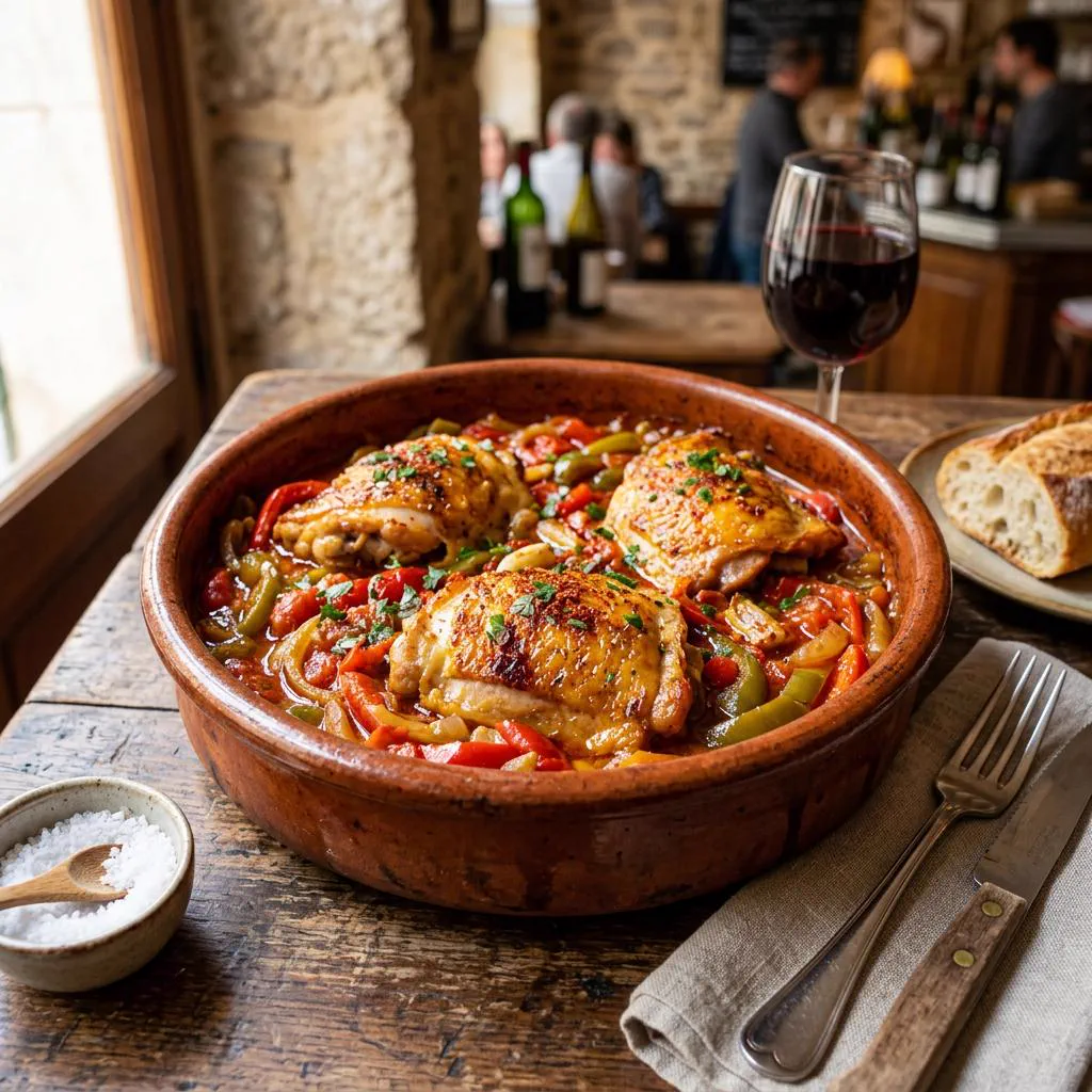 Poulet basquaise piperade