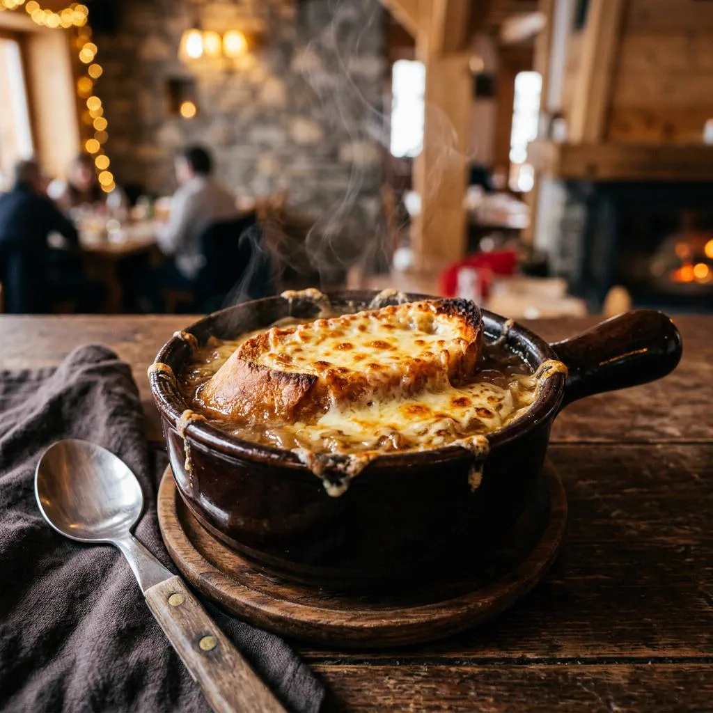 Soupe a l'oignon gratinee