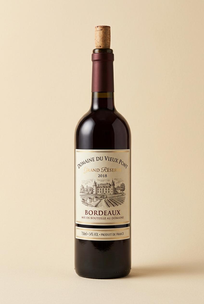 Bouteille de Bordeaux rouge Grand Reserve 2018