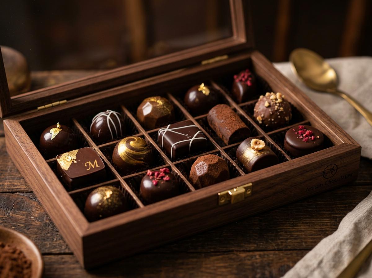 Bonbons de chocolat pralinés artisanaux