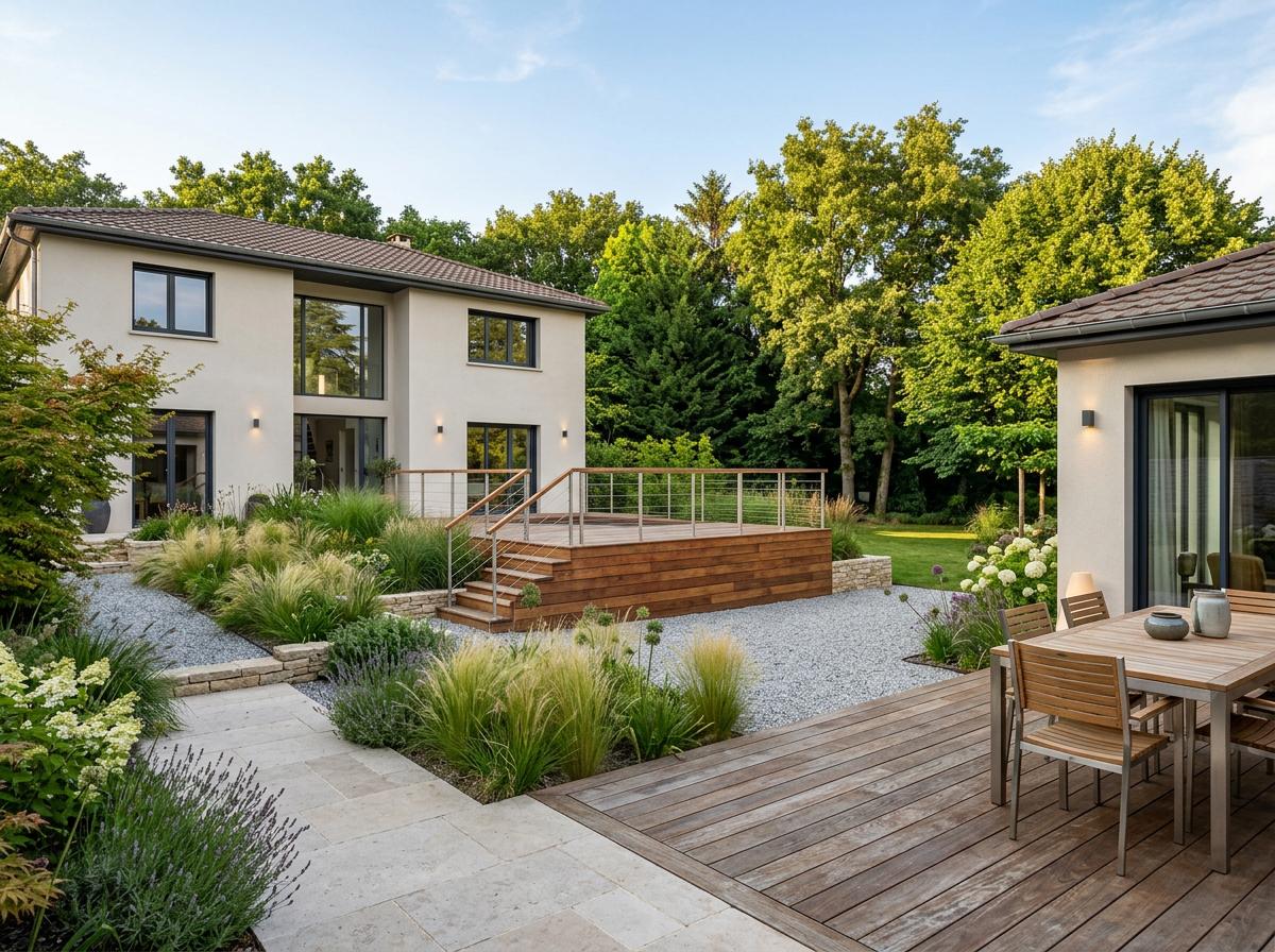 Terrasse bois et mineral