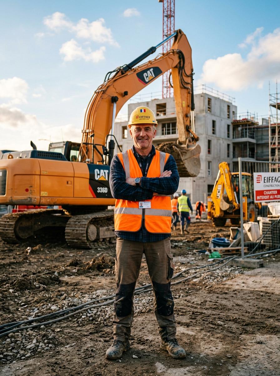 Chef de chantier Terra BTF sur un chantier de terrassement en Essonne